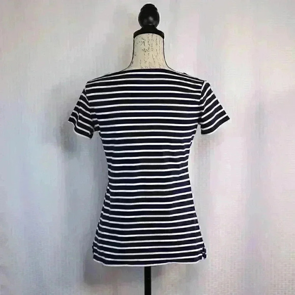 Boden Stripes Ahead of the Rest Size 4 blue/white stripe jersey - Picture 6 of 11
